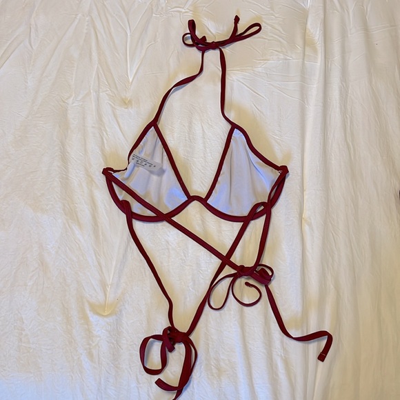 NWOT Dark Red String Bikini - Picture 6 of 9